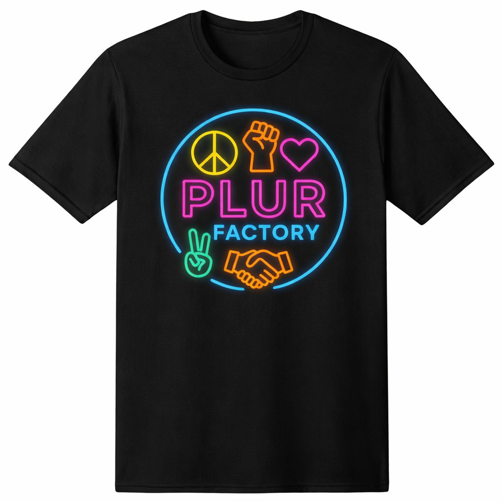 PLUR Factory Spread More PLUR T Shirt (Black)