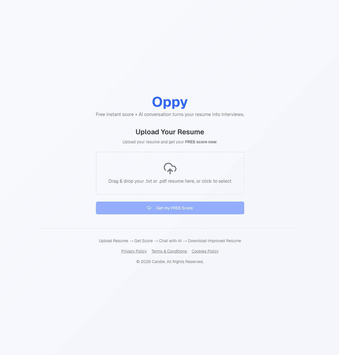 Upload your resume - drag and drop interface