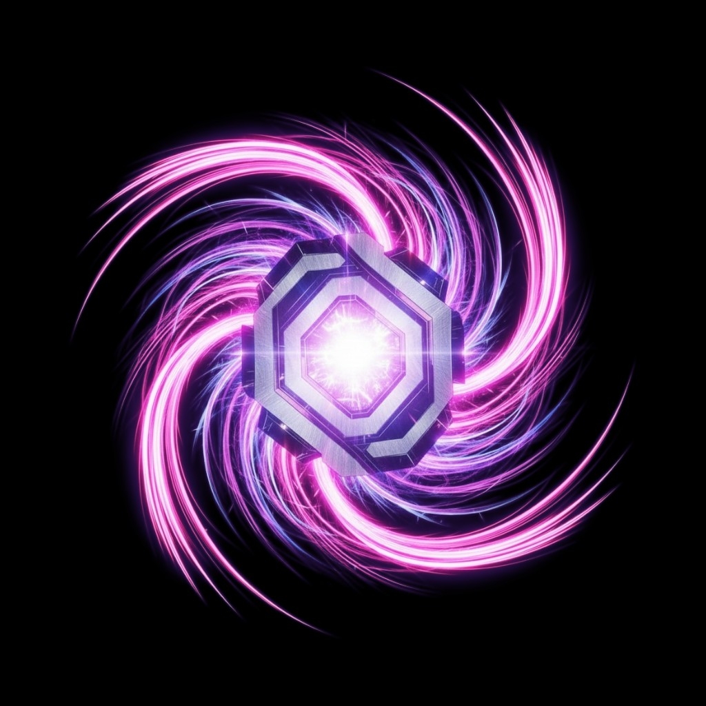 Power Up — neon purple/pink energy vortex