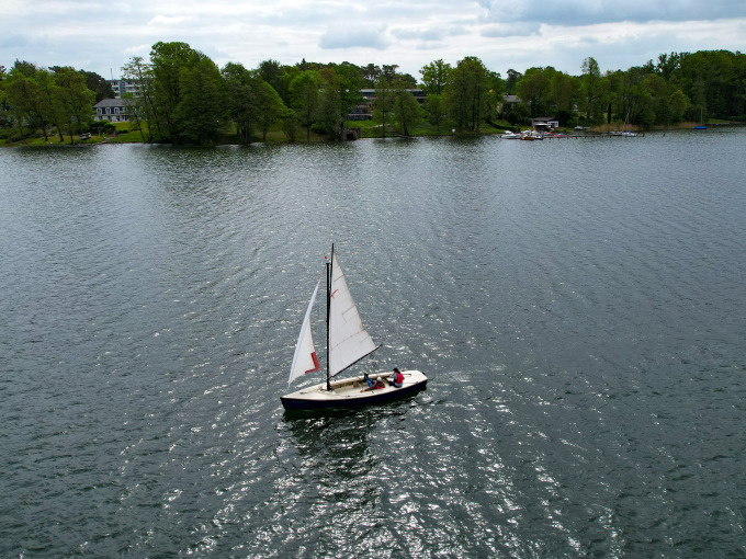 Kieljolle auf dem Scharmützelsee – Luftaufnahme