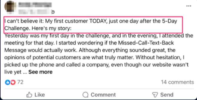 Customer testimonial