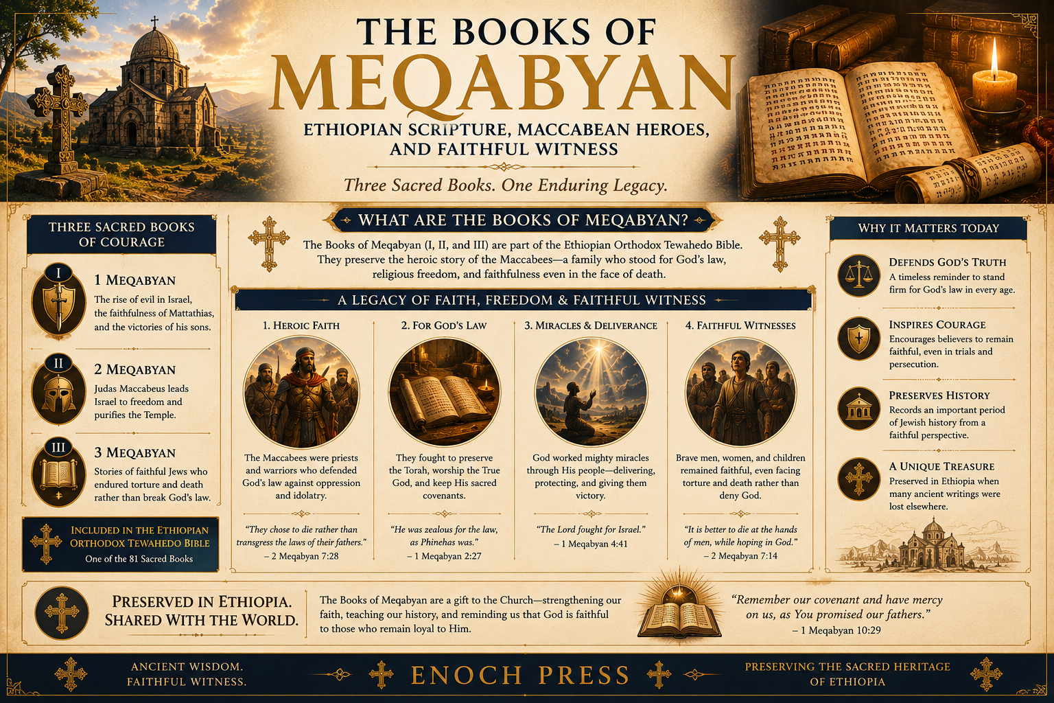 The Books of Meqabyan — a sacred part of the Ethiopian Bible: three books of witness, Maccabean legacy, miracles and martyrdom, preserved in Ethiopia