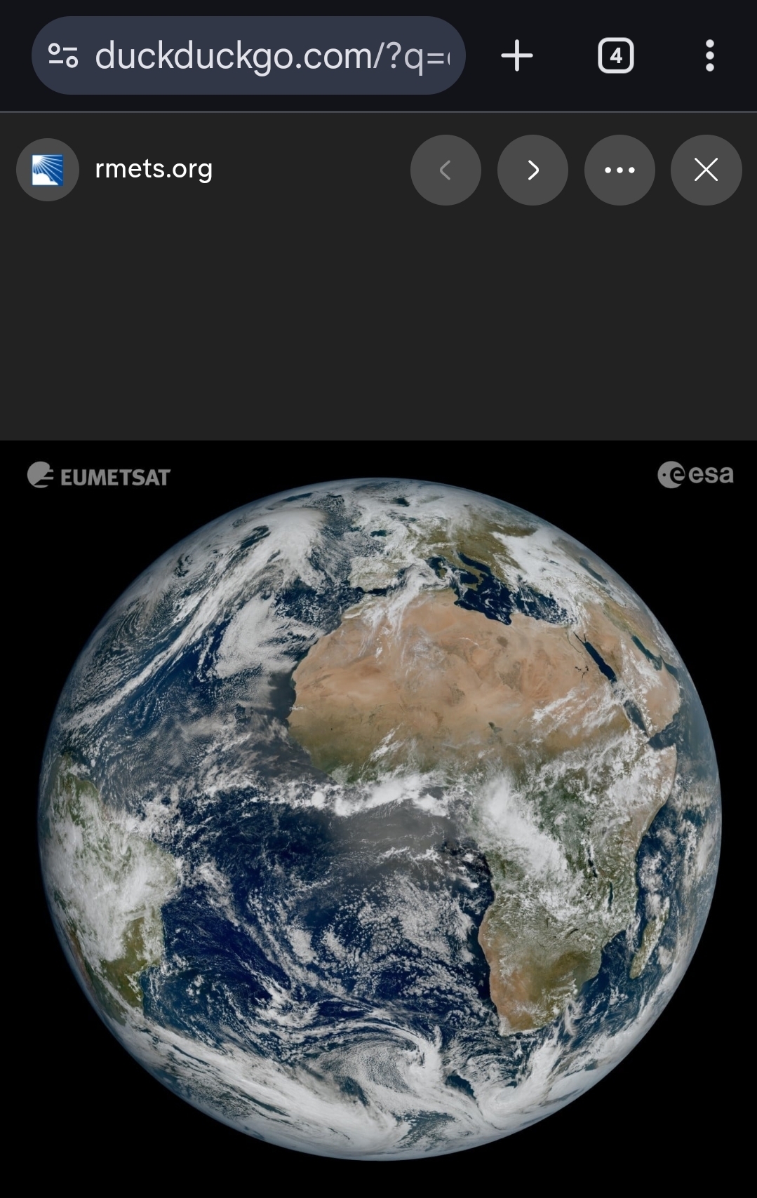 Earth as seen from space — EUMETSAT satellite imagery