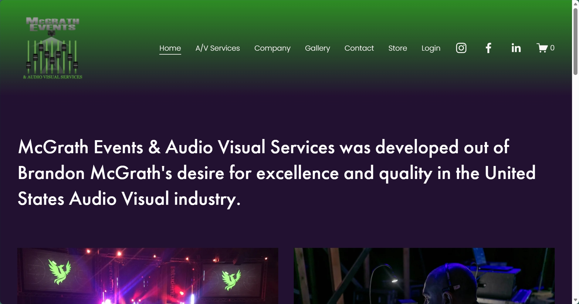 McGrath Events project screenshot