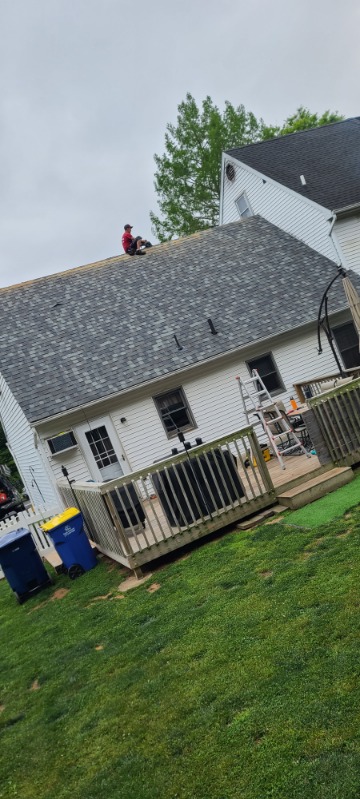 Completed residential roof replacement in Lebanon PA — clean architectural shingles installed by owner Tom Kaas