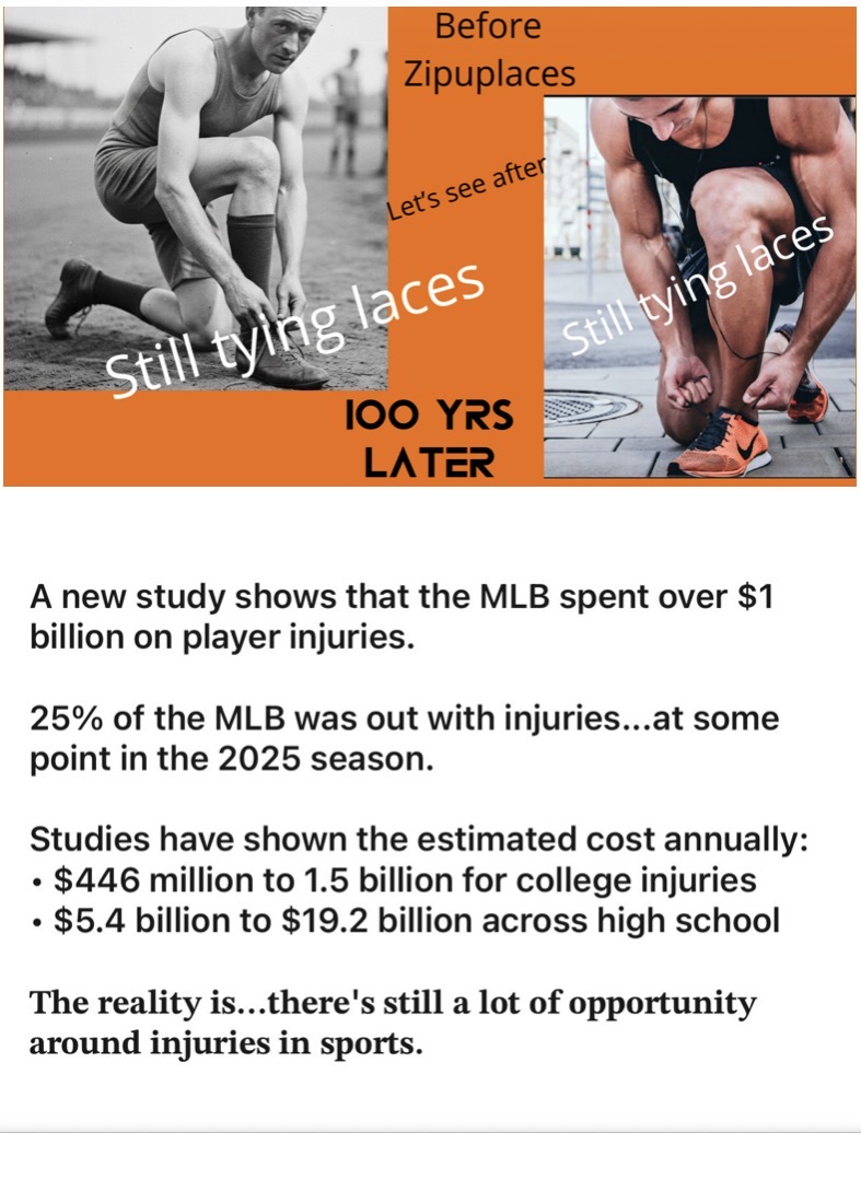 Injury cost statistics: MLB spent over $1 billion on player injuries, 25% of MLB was out with injuries in 2025 season, $446M-$1.5B annually for college injuries, $5.4B-$19.2B across high school