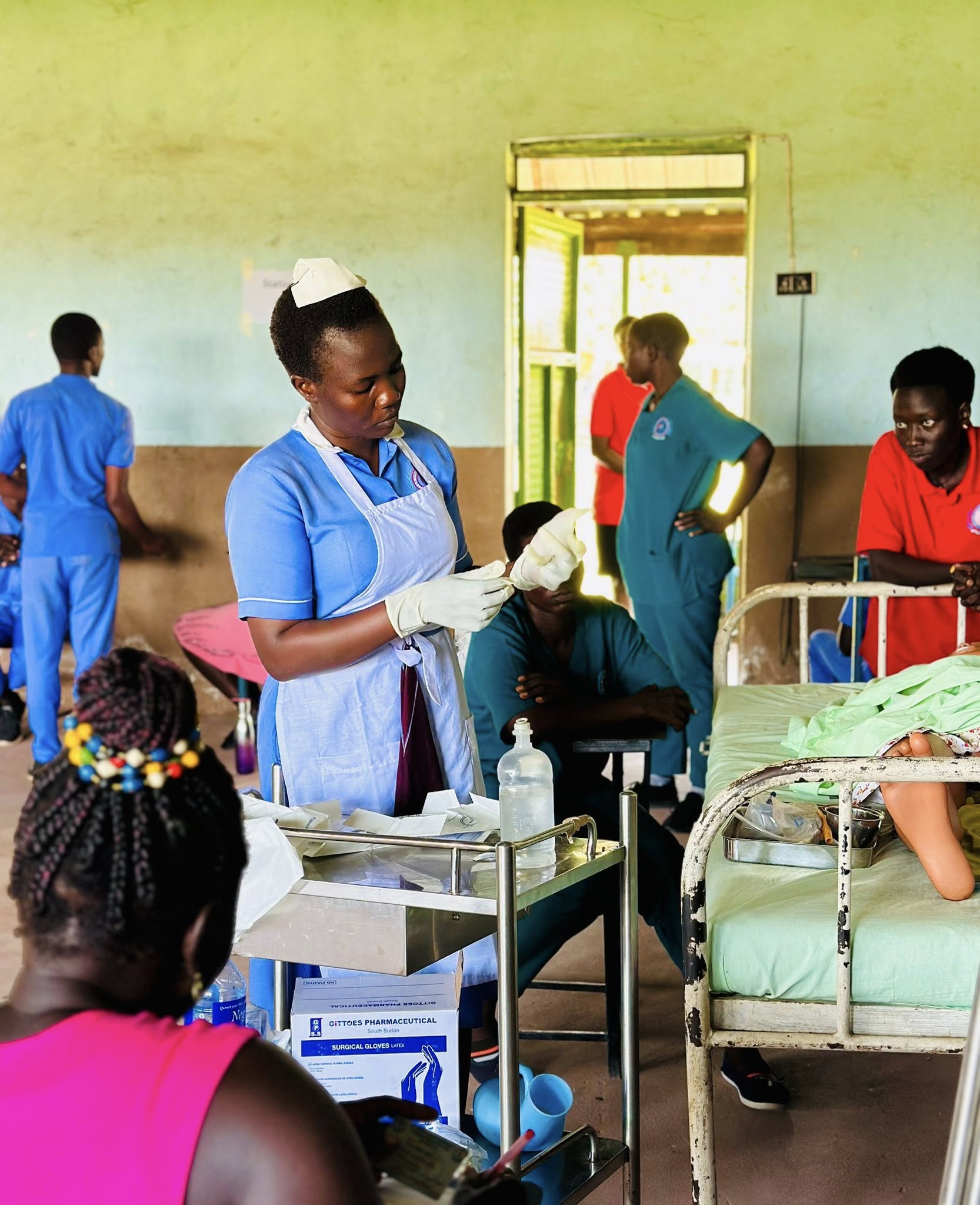 Clinical medicine students lined up outdoors
