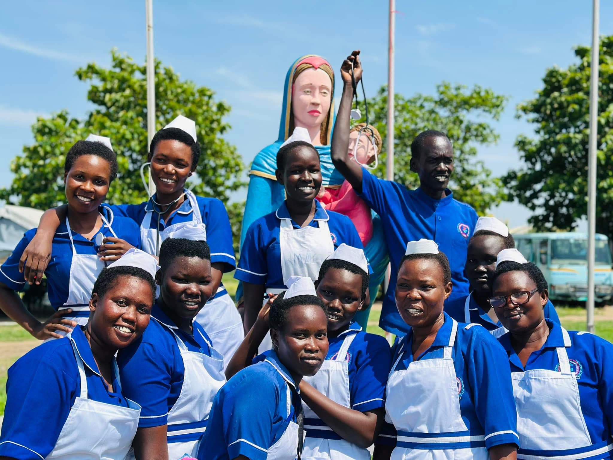 Group of health science students on campus