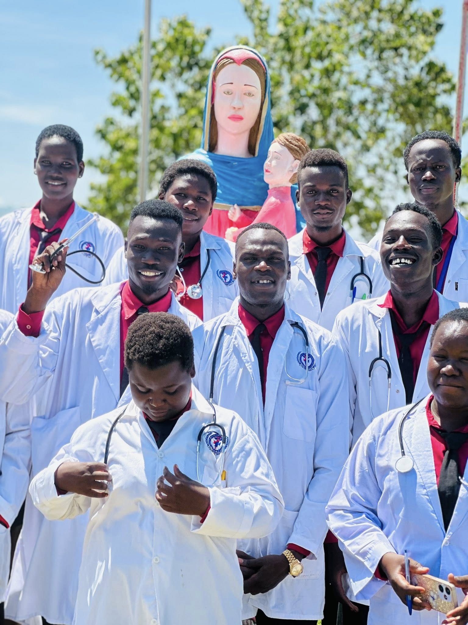 Nursing and midwifery students marching