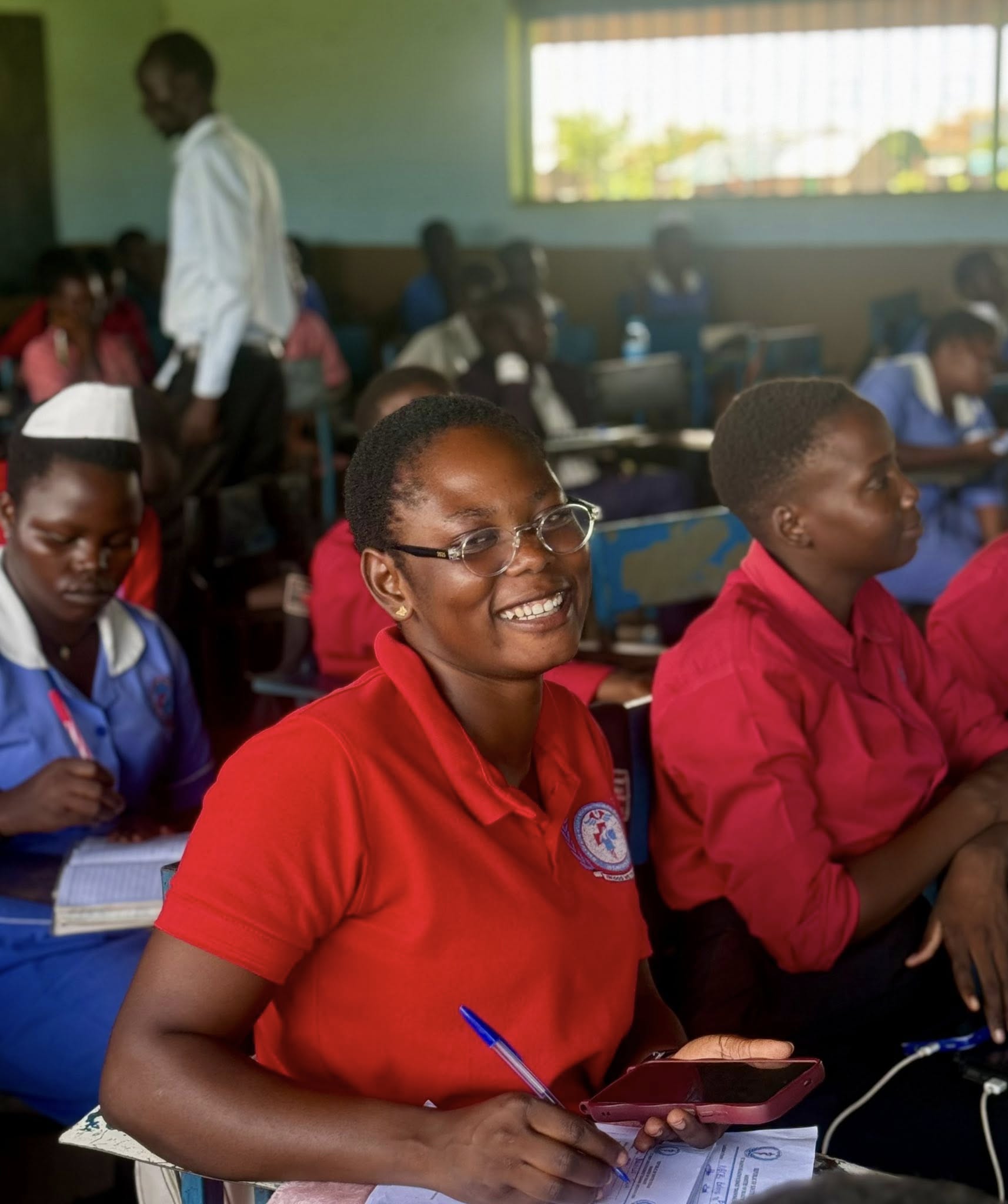 Nursing student smiling in classroom