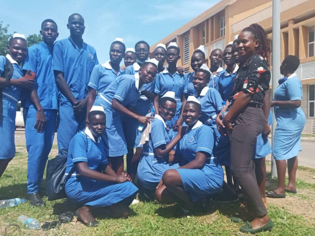 Students assembled outdoors at ST.MHSTIJ institute