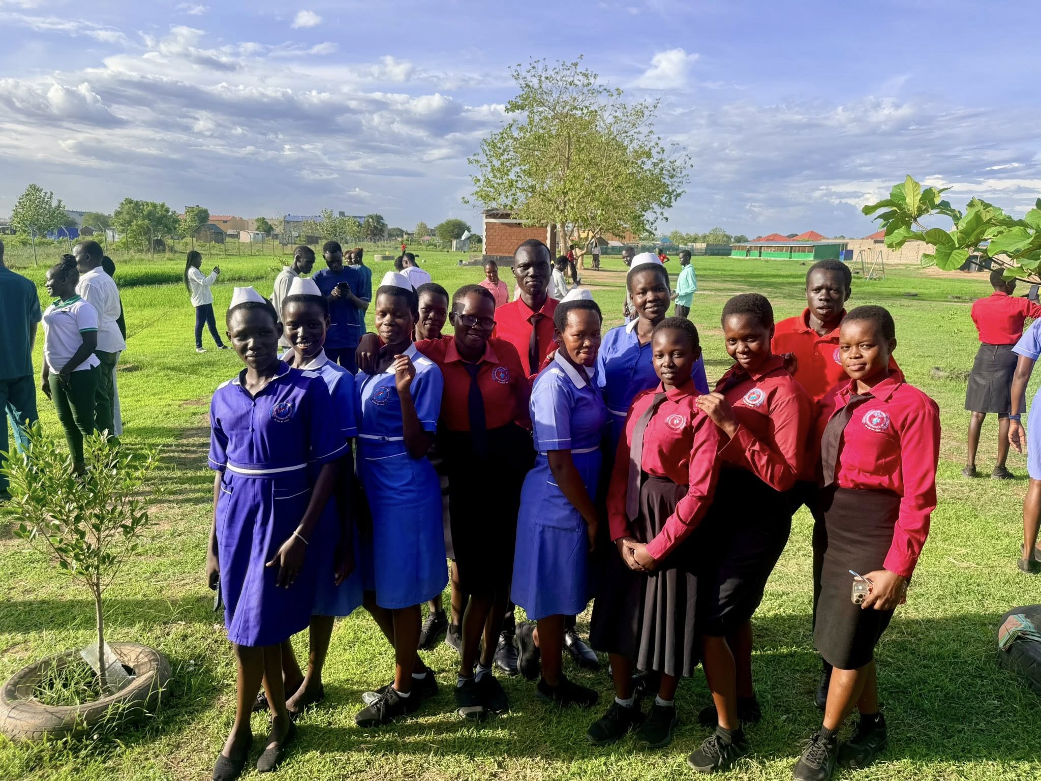 Student group photo on campus