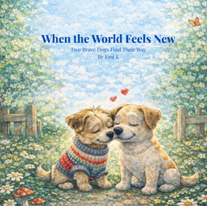 Cover of When the World Feels New: Two Brave Dogs Find a Friend by Emi K