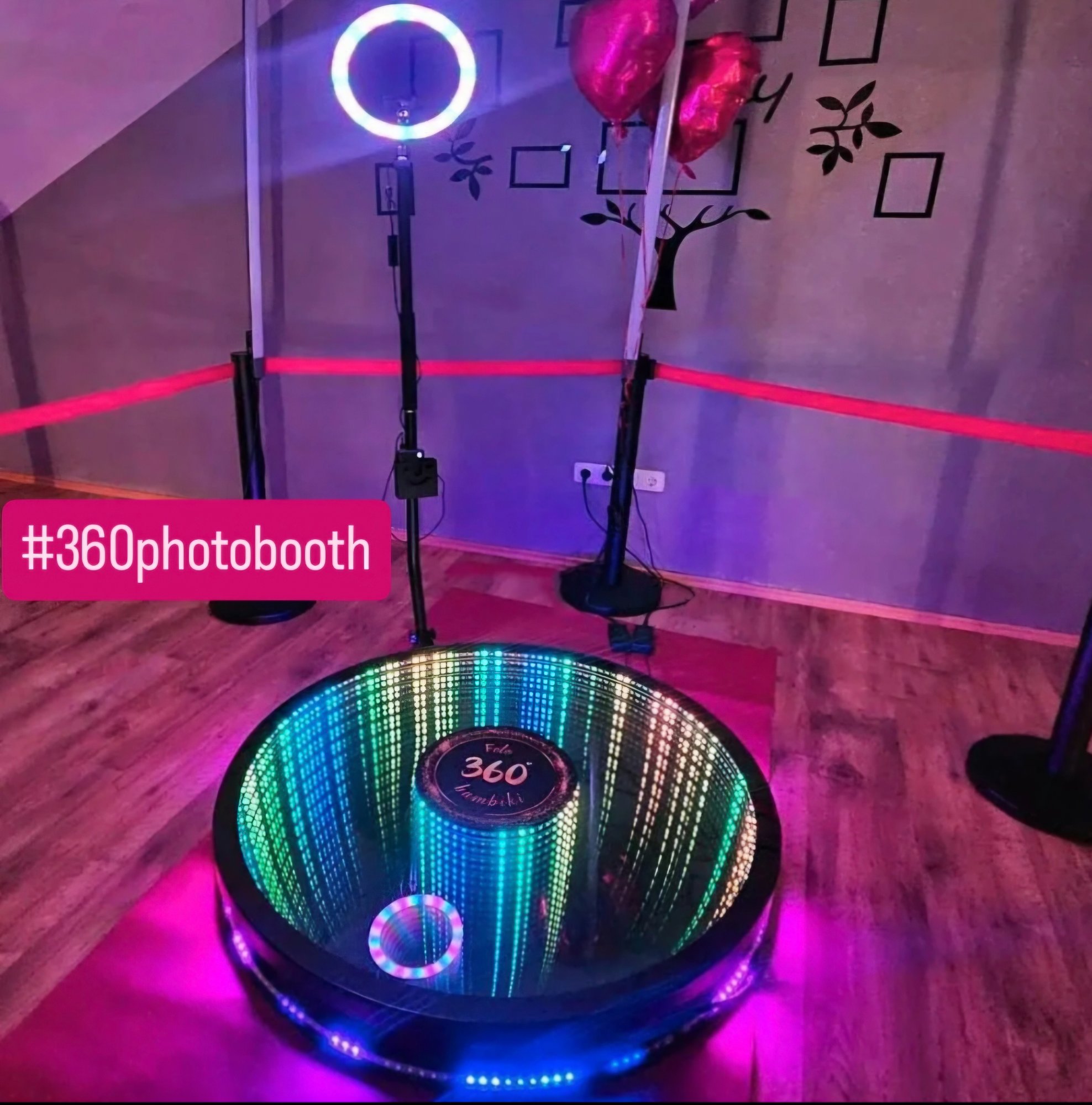 360 spin platform with LED ring light