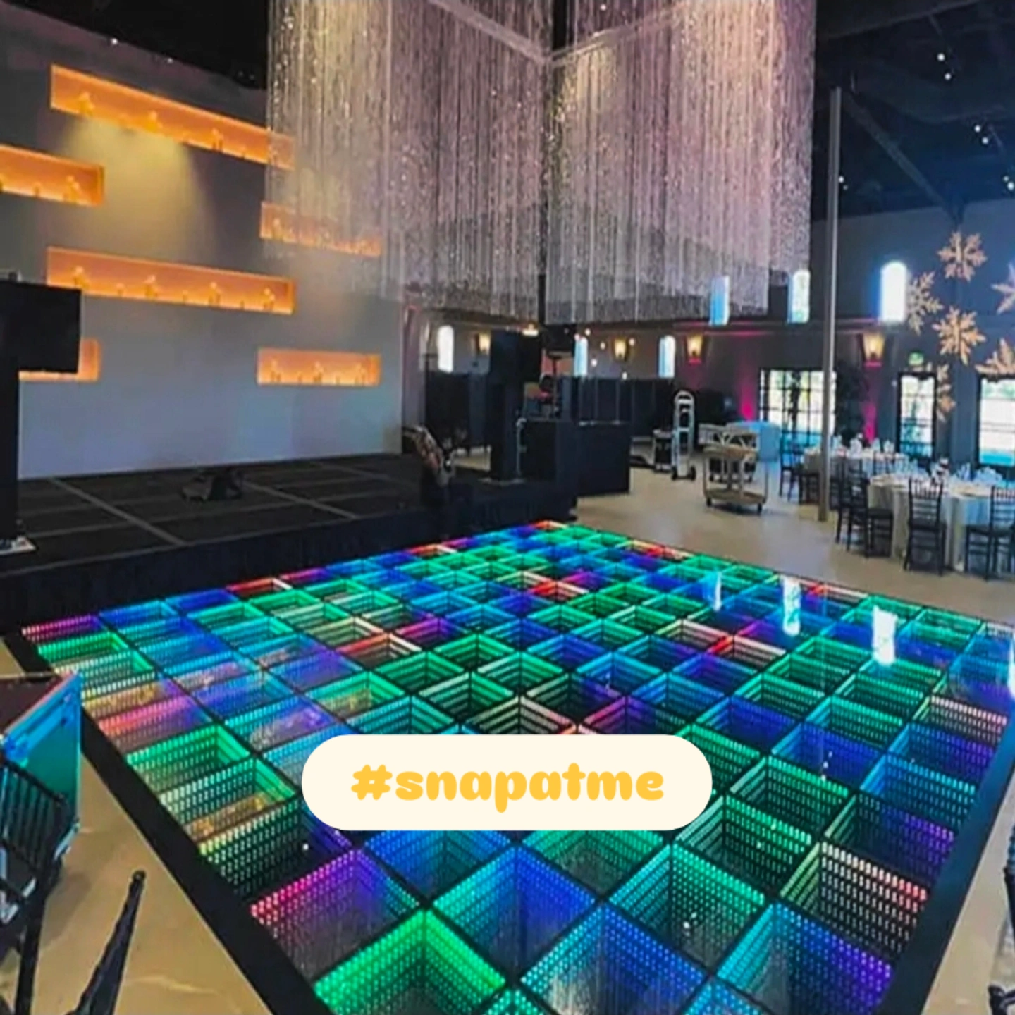 LED infinity dance floor at venue