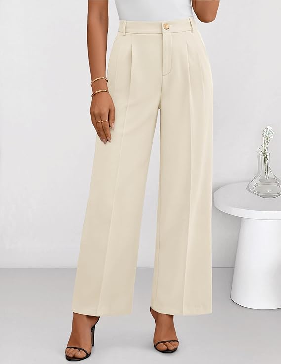Women's Wide Leg Dress Pants - Apricot
