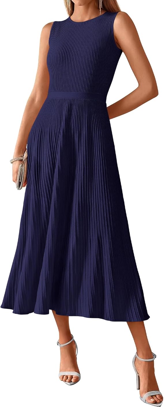 Women Tank Midi Dress - Navy