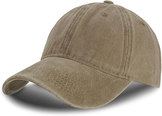 Outink Vintage Washed Baseball Cap (Light Khaki) — The easiest hair decision you'll make all semester. Distressed, broken-in look from day one — no stiff, brand-new cap energy.