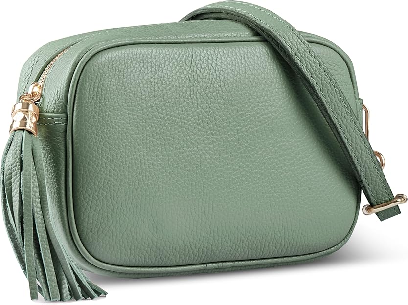 TAKEASY Italian Genuine Leather Crossbody Bag — Structured Italian-style leather crossbody that makes a casual outfit feel curated. Goes over one shoulder, stays out of the way.