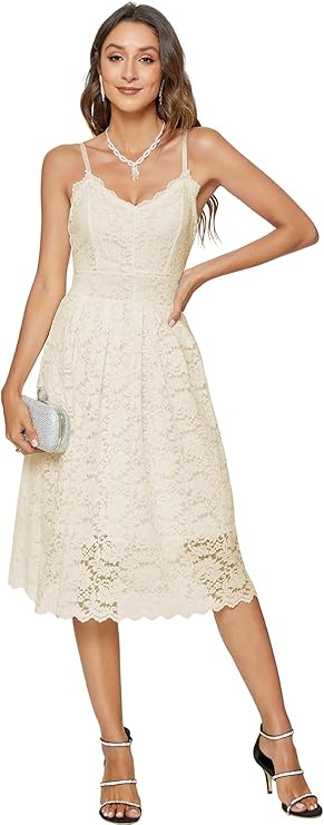 Lace Overlay Bodycon Midi Dress — Sheer lace overlay over fitted bodycon midi silhouette.