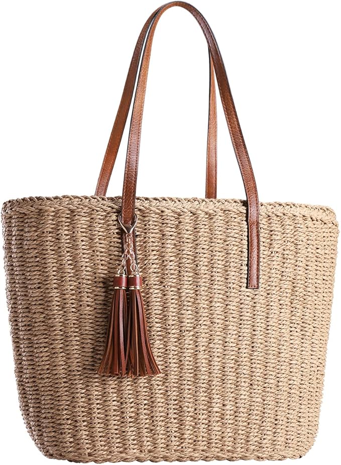 Handwoven Straw Beach Bag — Roomy, handmade, and attractive. Fits your towel, sunscreen, book, and snacks without complaint.