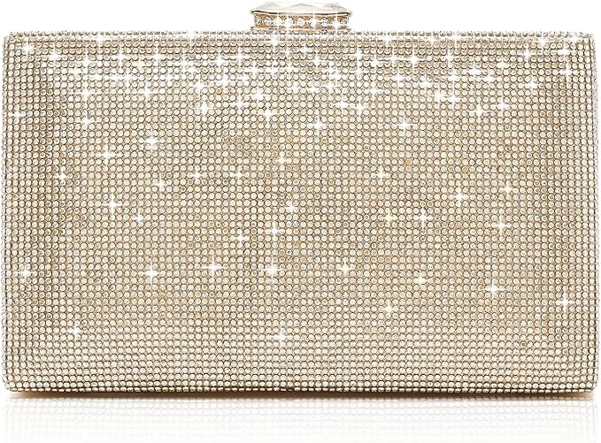 CARIEDO Crystal Rhinestone Evening Clutch — Full-crystal rhinestone evening handbag clutch.
