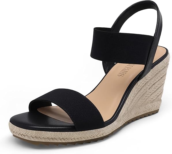 DREAM PAIRS Black Espadrille Wedge Sandals — Black espadrille platform wedge sandals.