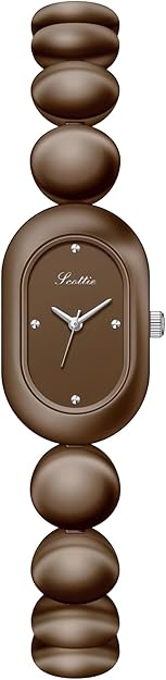 Vintage Dainty Brown Bubble Bead Watch — Vintage dainty brown bubble bead watch and bracelet.