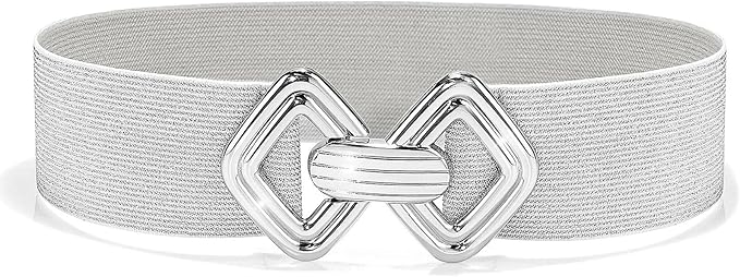 Glamorstar Silver Elastic Belt — Silver elastic stretch belt. Defines the waist on any dress or jumpsuit. Subtle shine that photographs beautifully.