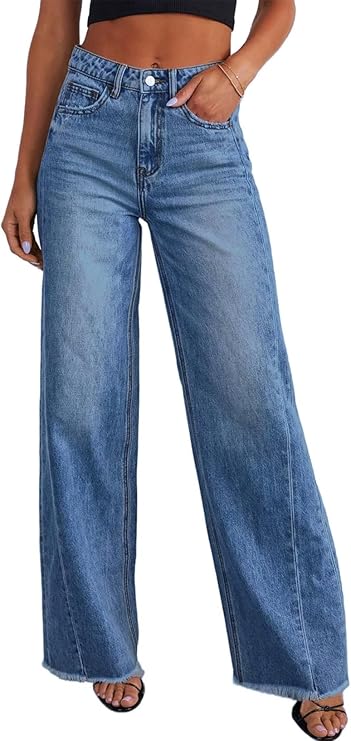 Sidefeel High-Waist Wide-Leg Jeans — Stretchy high-waist wide-leg jeans for comfortable travel.