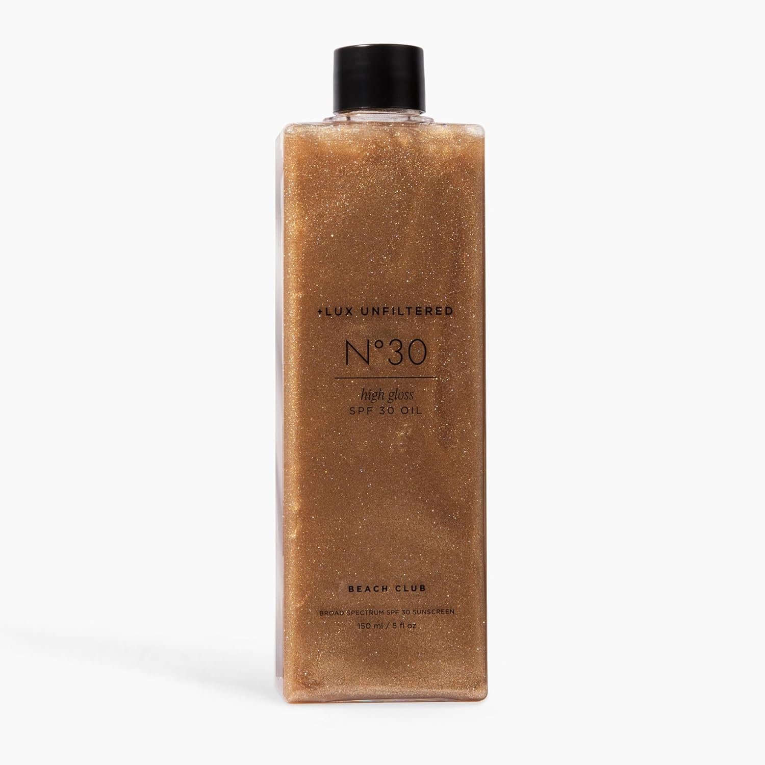 Lux Unfiltered Shimmer Body Oil SPF 30 — Shimmer body oil with SPF 30 for a luminous poolside glow.