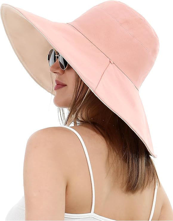 UBFZ Wide-Brim Foldable Sun Hat — Reversible foldable wide-brim sun hat in cotton.