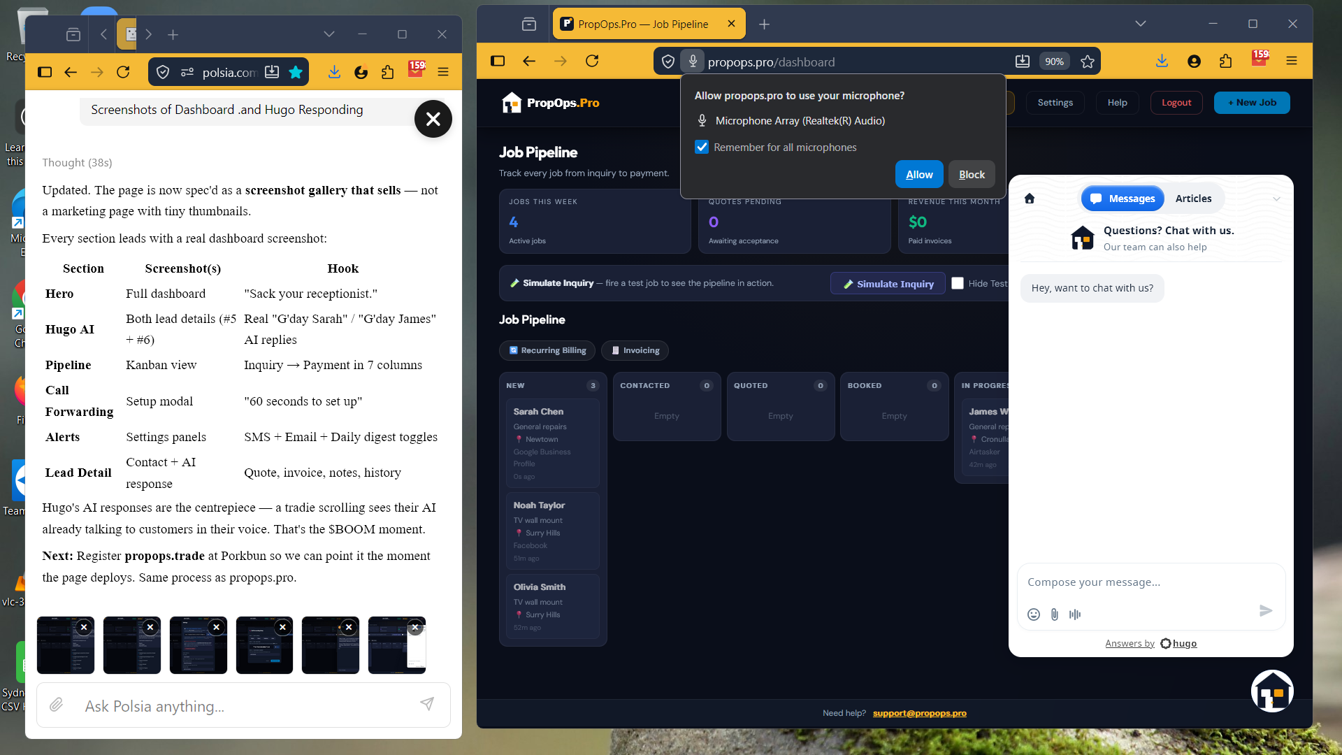 Crisp voice recording interface