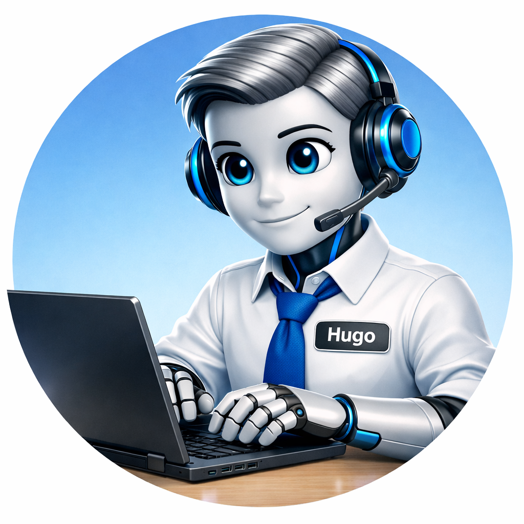 Hugo on laptop — quotes, bookings and portal sync