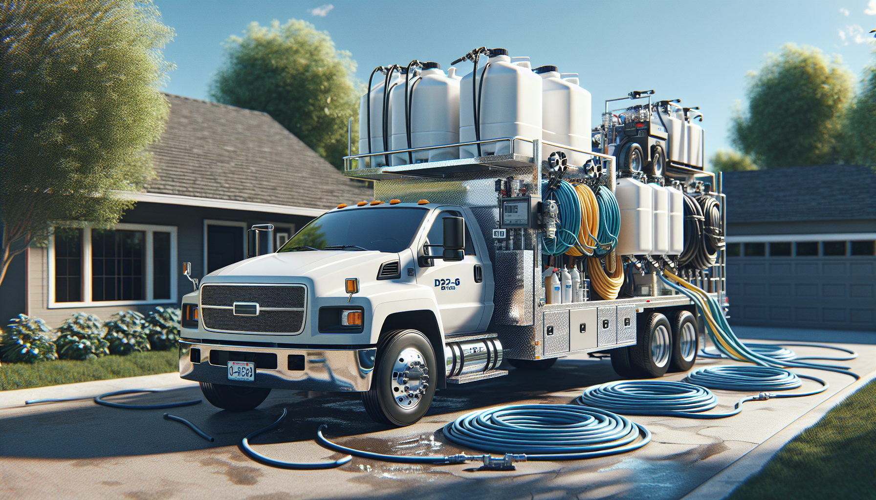 Pressure washing operator on-site
