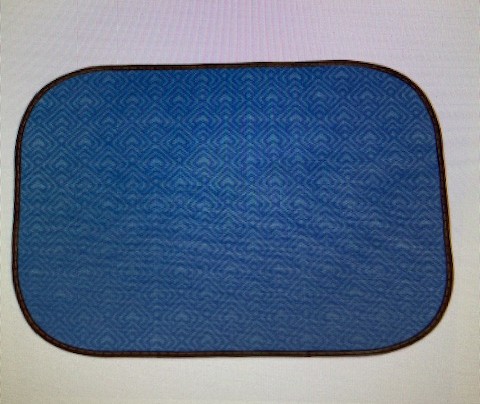 BagShield pad unfolded flat showing full blue pattern