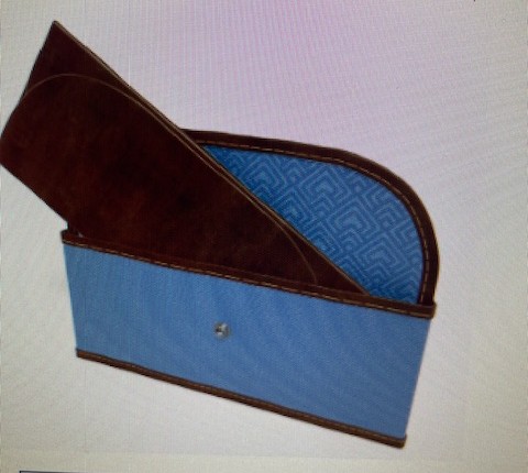BagShield pad folded open showing blue pattern interior