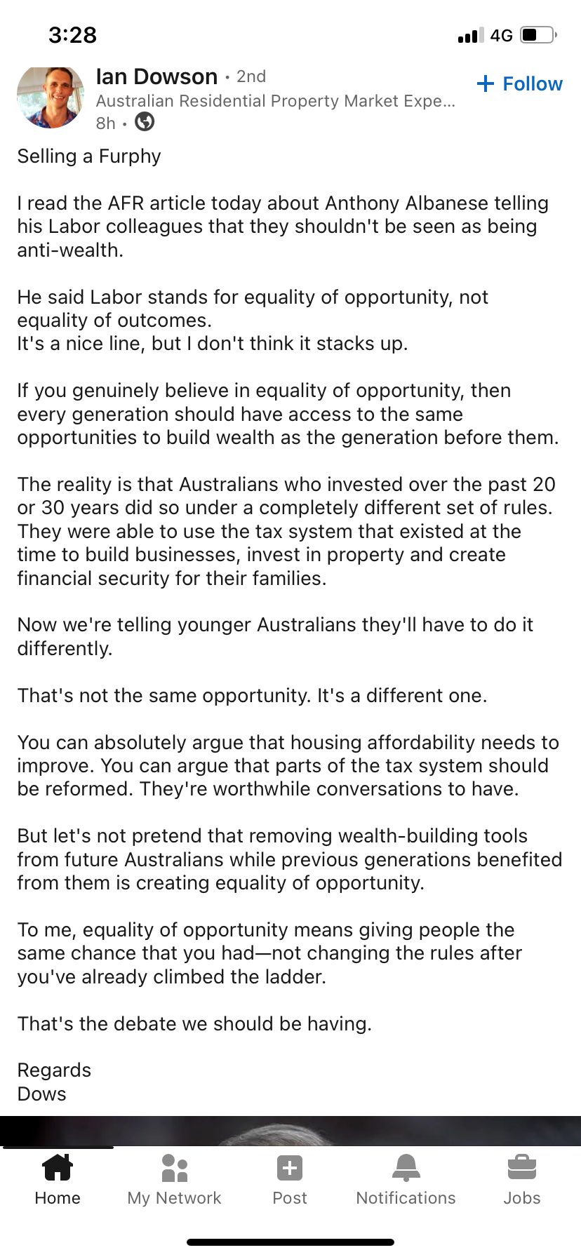 Ian Dowson LinkedIn post — The Ladder Gap, 1 July 2026