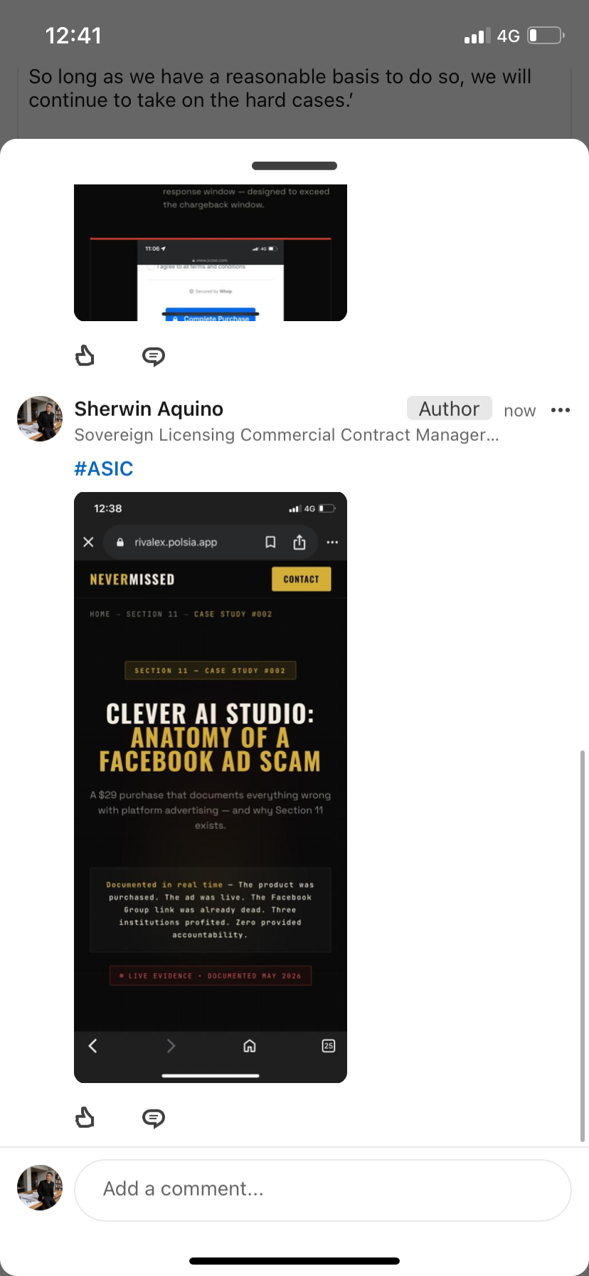 Case Study #002 hero page screenshot with rivalex.polsia.app visible in browser bar
