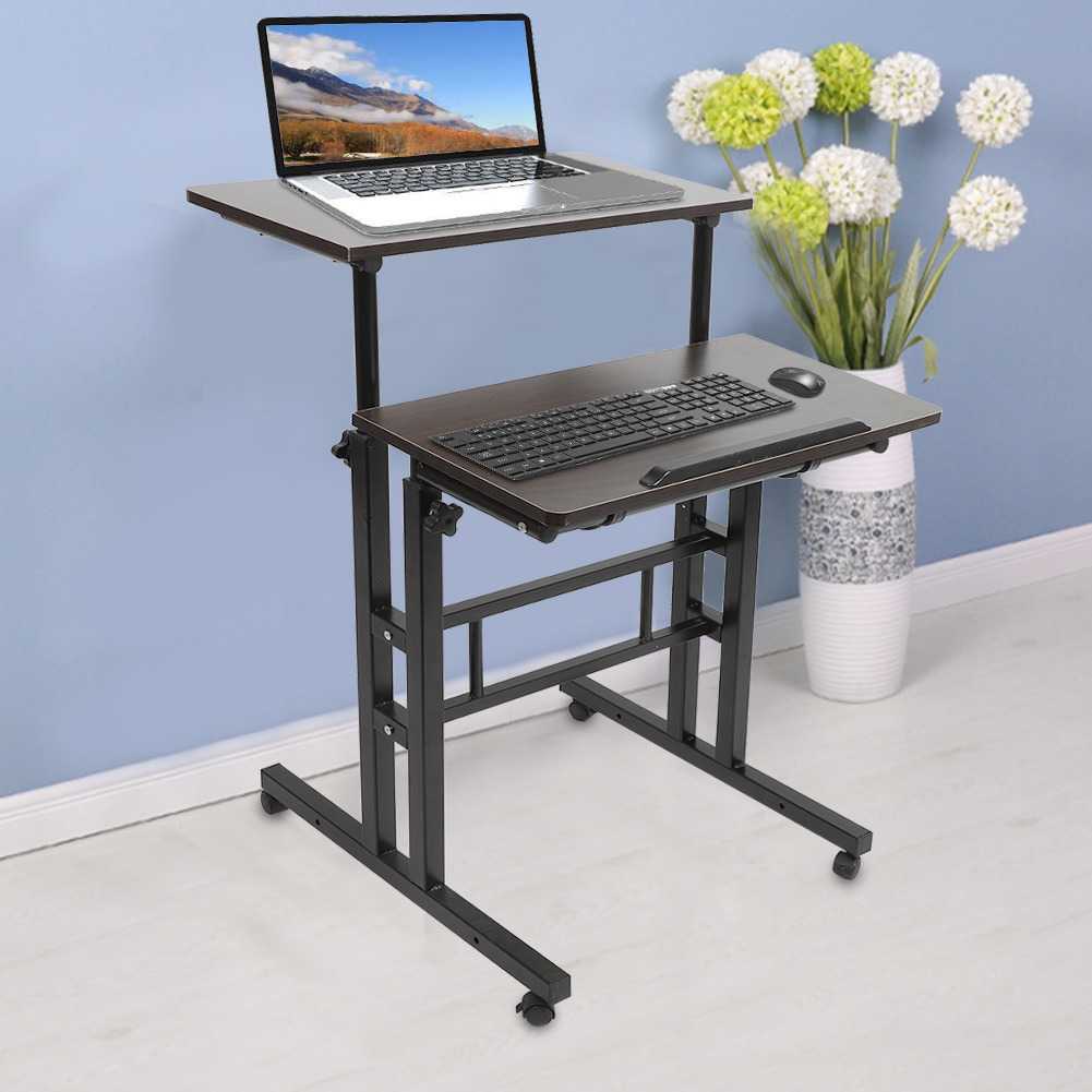 complete remote work desk setup guide with ergonomic standing desk chair and dual monitors product view 92