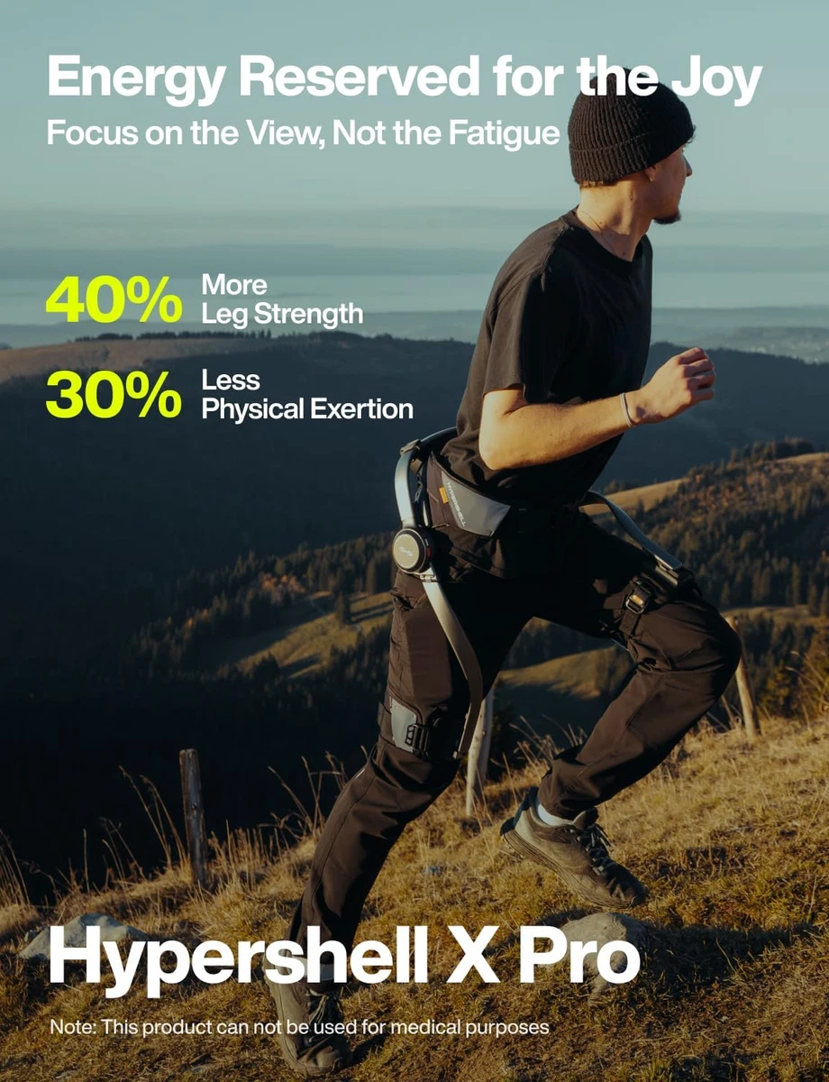 Hypershell X Pro - Hiker wearing exoskeleton on mountain trail
