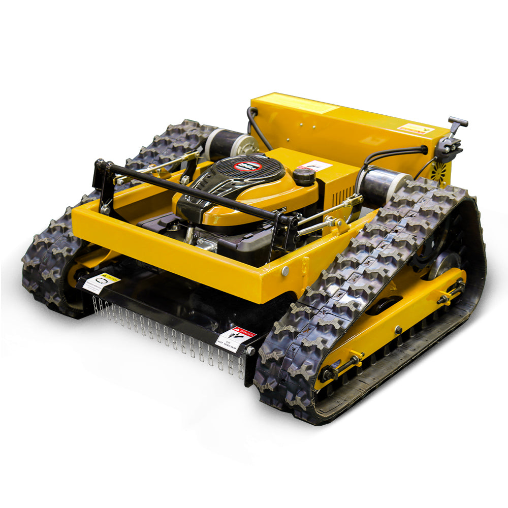 MMS MS550J remote control tracked lawn mower with gasoline engine 21-inch cutting deck and rubber crawler tracks