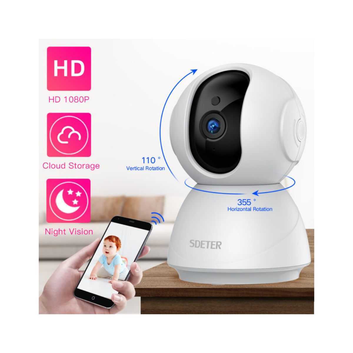 SUP Desk 1080P WiFi CCTV Security Camera