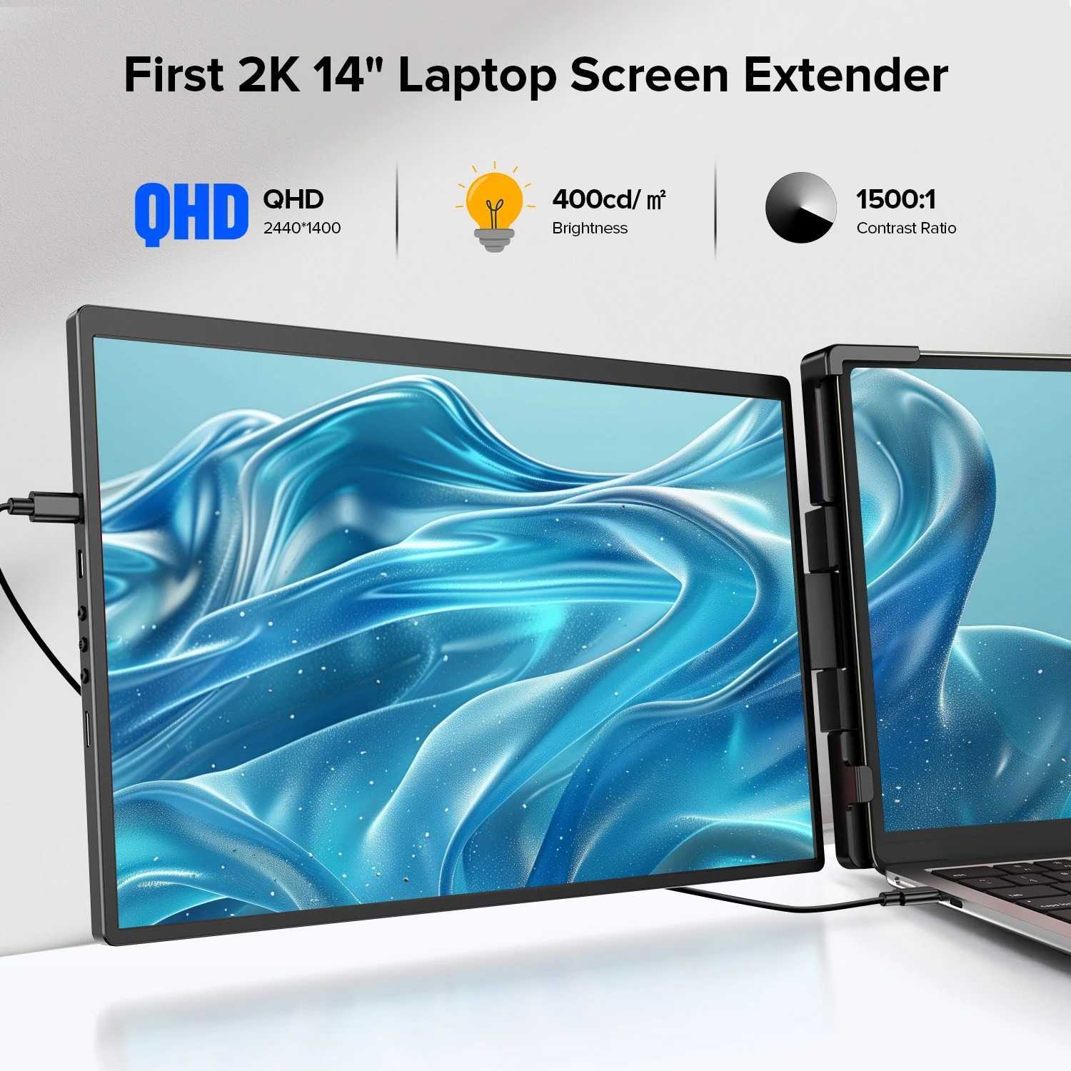 portable USB-C 14-inch laptop monitor extender for remote work travel and digital nomads product view 3