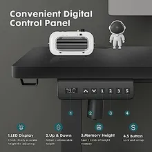 electric height-adjustable standing desk under 250 with dual monitor setup in home office product view 5