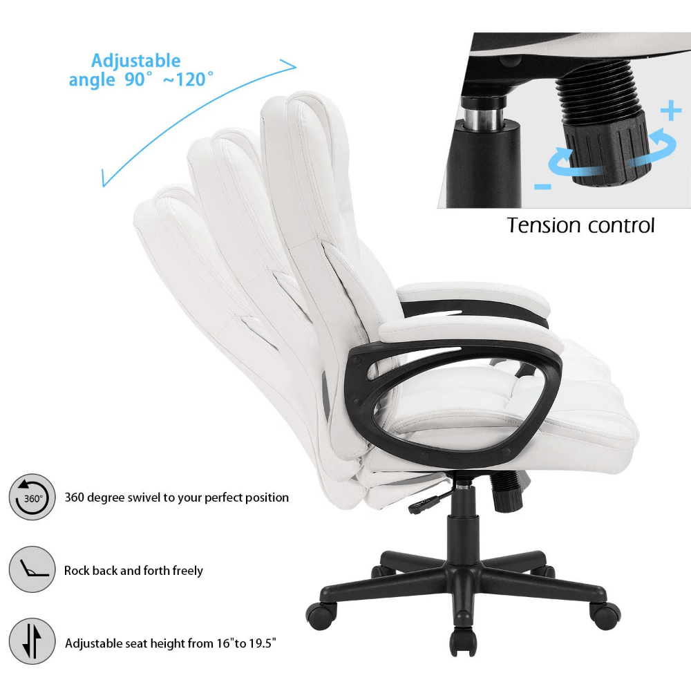 affordable ergonomic home office chair under 150 with lumbar support for remote work no back pain product view 3