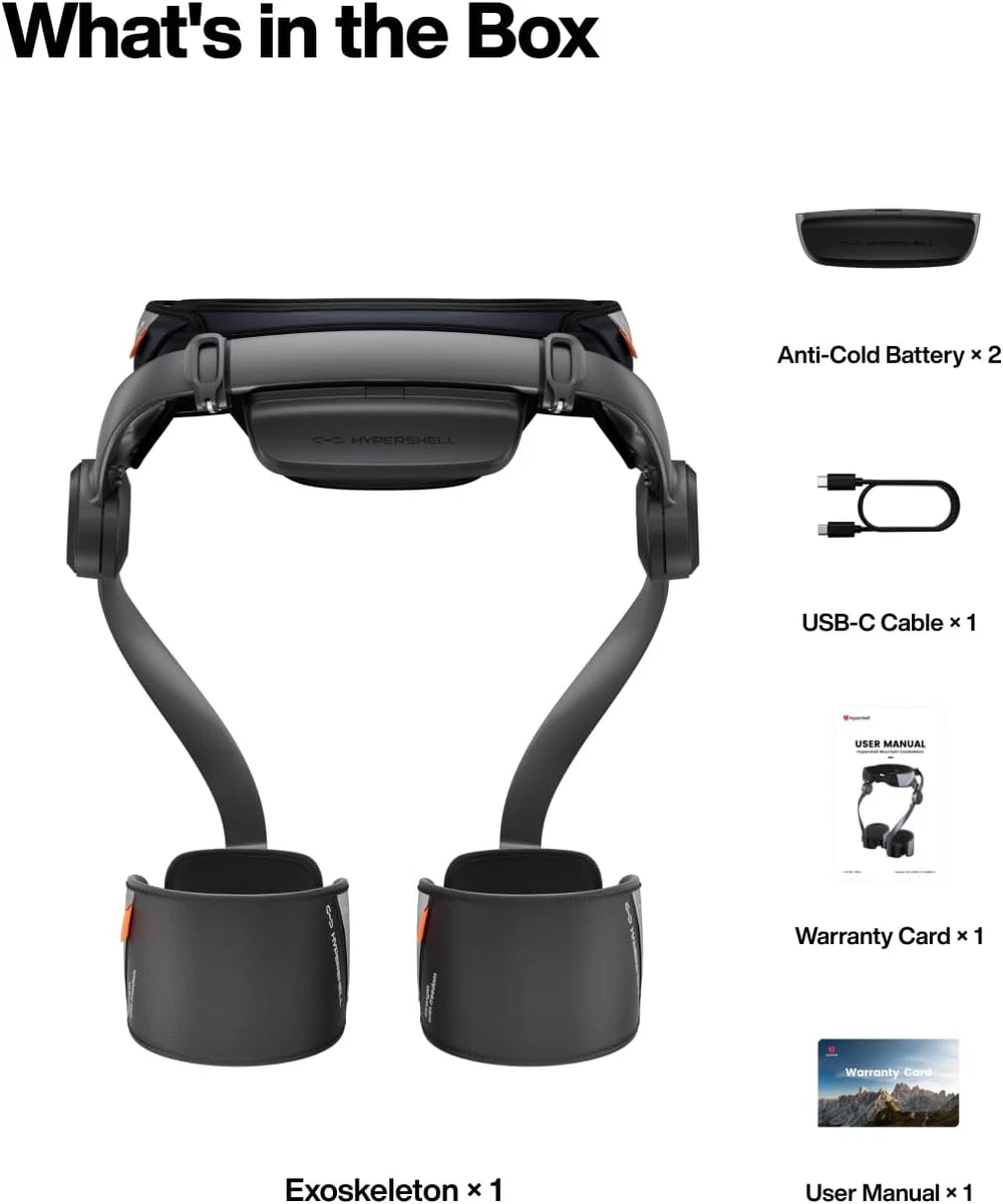 Hypershell X Pro - What's in the box: exoskeleton with accessories
