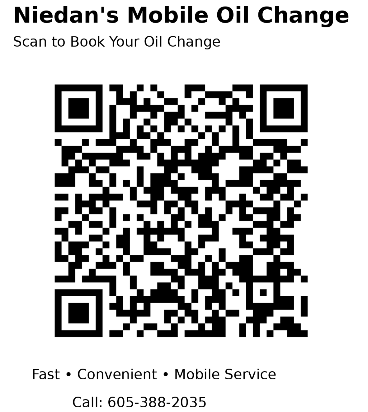 QR Code for booking a mobile oil change