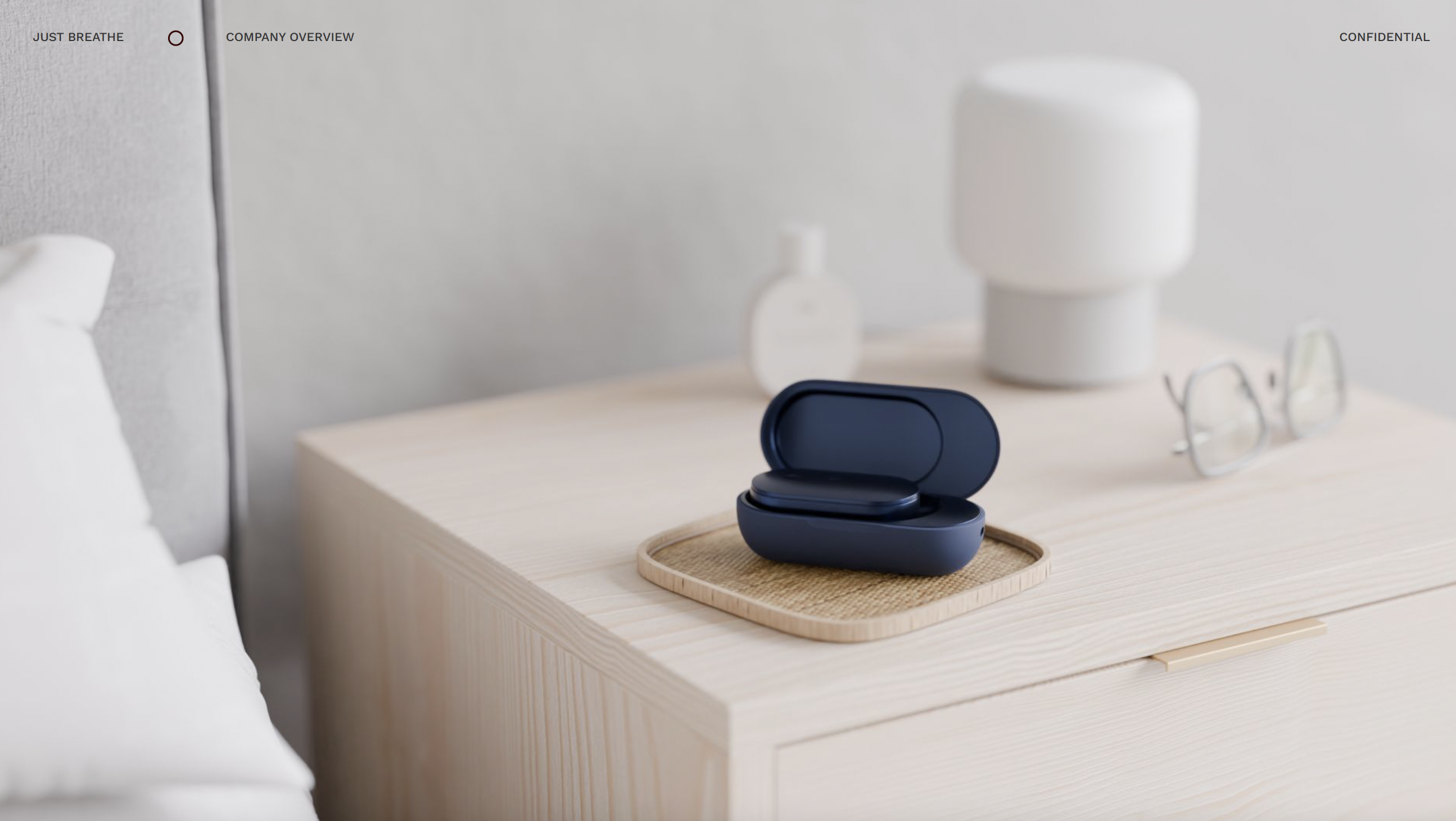 Just Breathe device on nightstand