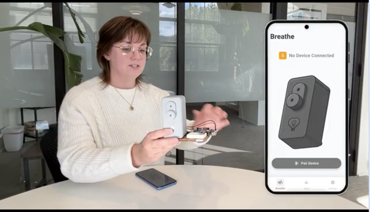 App Bluetooth pairing screen with device render